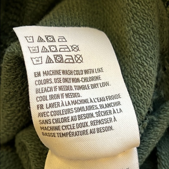 American Eagle Green Geometric Graphic Hoodie Sweatshirt Distressed Cotton Large - Picture 12 of 12